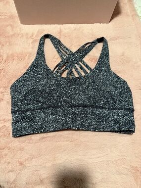 lululemon athletica Black & White Speckled Strappy Sports Bra